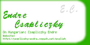 endre csapliczky business card